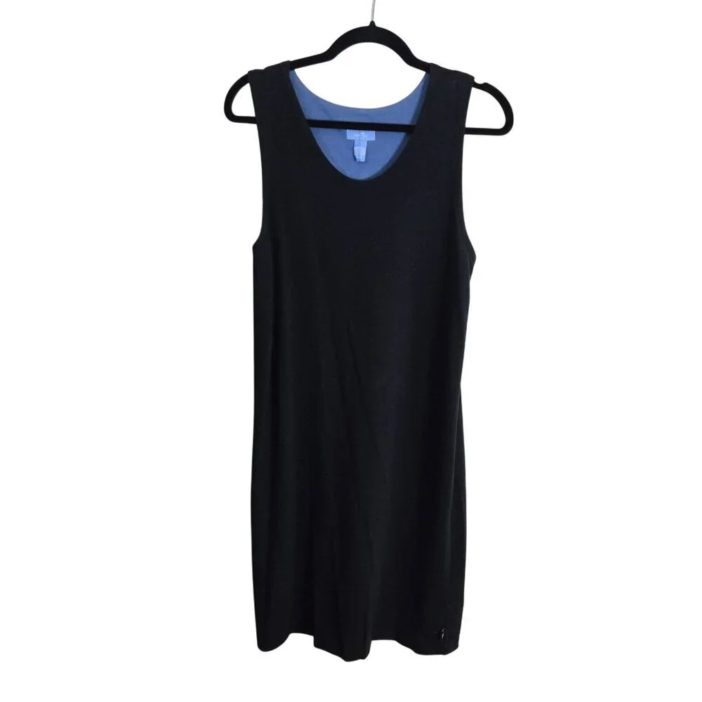 Toad & Co Horny Toad Black Sleeveless Tank Dress Hidden Key Pocket Size L